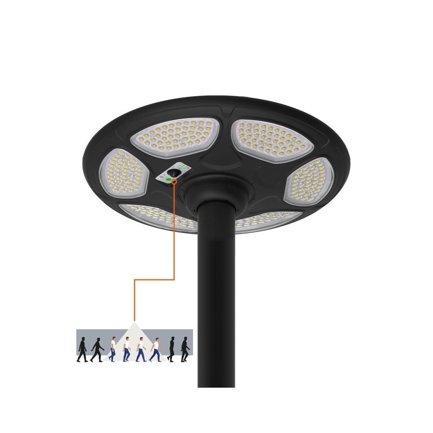 LED solcellsdriven gatlykta med sensor SOLSUMI LED/25W/3,2V IP54 25000 mAh + fjärrkontroll