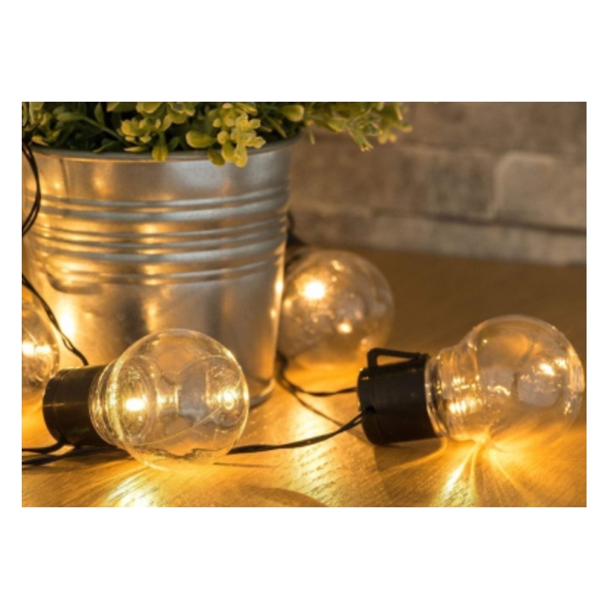 LED Solcellsljusslinga 10xLED/1,2V 2m 300 mAh IP44 varmvit