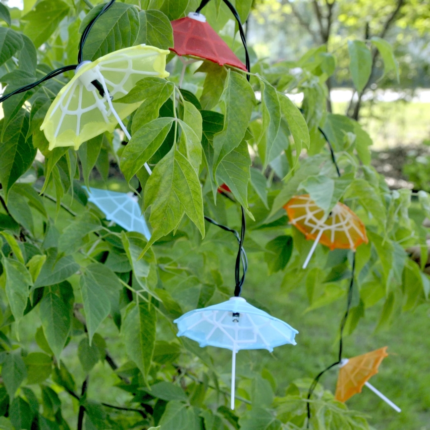 LED Solarljusslinga 10xLED/1,2V 300 mAh 3,8 m IP44 parasoller