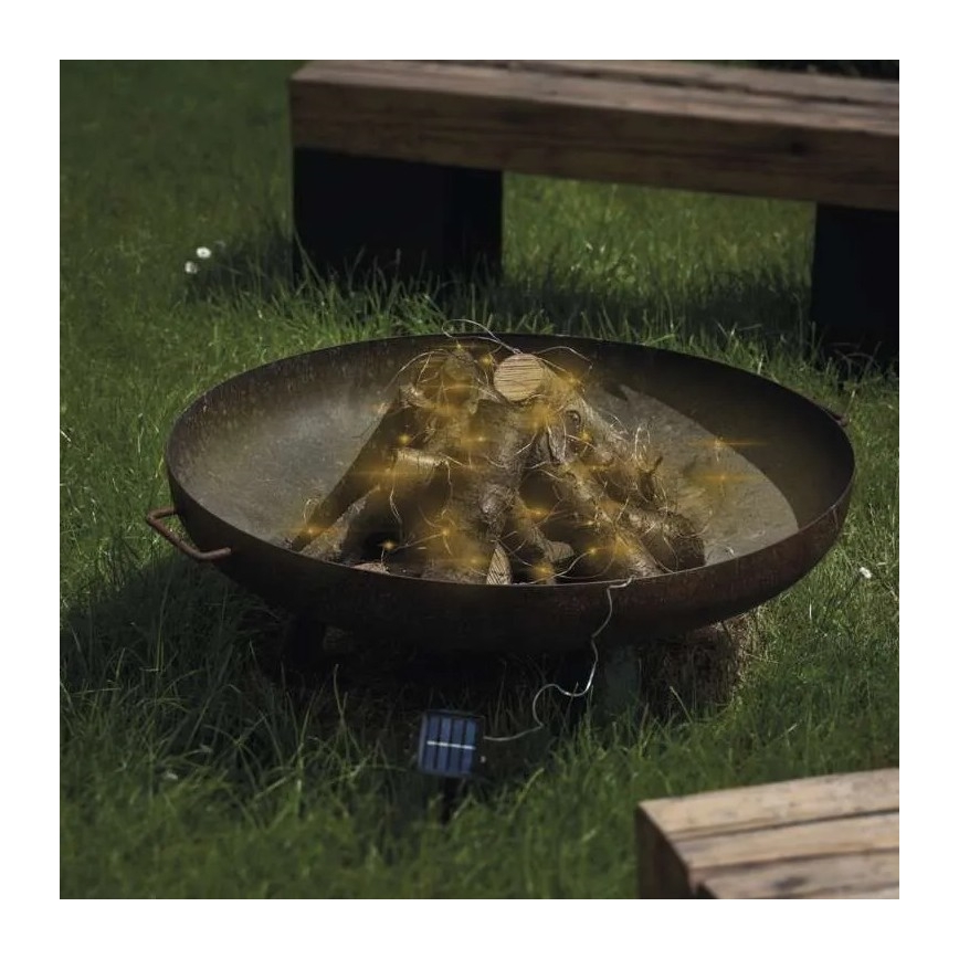 LED Solcellsljusslinga LED/2,4W/1,2V 1xAA 15 m IP44 3000K 600 mAh