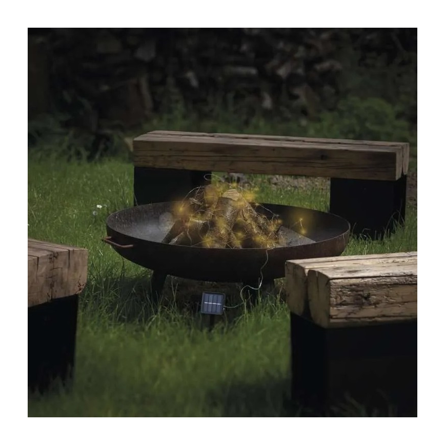 LED Solcellsljusslinga LED/2,4W/1,2V 1xAA 15 m IP44 3000K 600 mAh