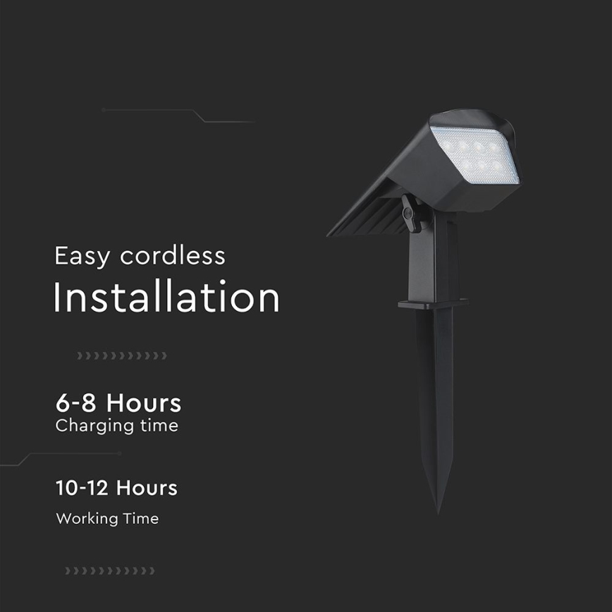 LED solcellslampa 2-i-1 LED/1,3W/3,7V 3000/4000/6400K IP65 1200 mAh