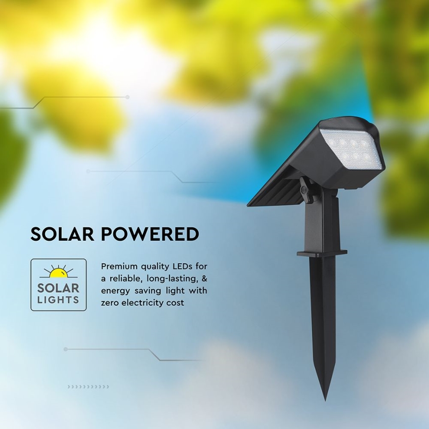 LED solcellslampa 2-i-1 LED/1,3W/3,7V 3000/4000/6400K IP65 1200 mAh