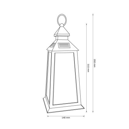 LED solcellslampa FENIX LED/1,2V 200 mAh IP44 svart