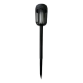 LED-solcellslampa FLAME, 1,2 V, 100 mAh, 1800 K, 37 cm, IP44, svart