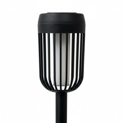 LED-solcellslampa FLAME, 1,2 V, 100 mAh, 1800 K, 37 cm, IP44, svart