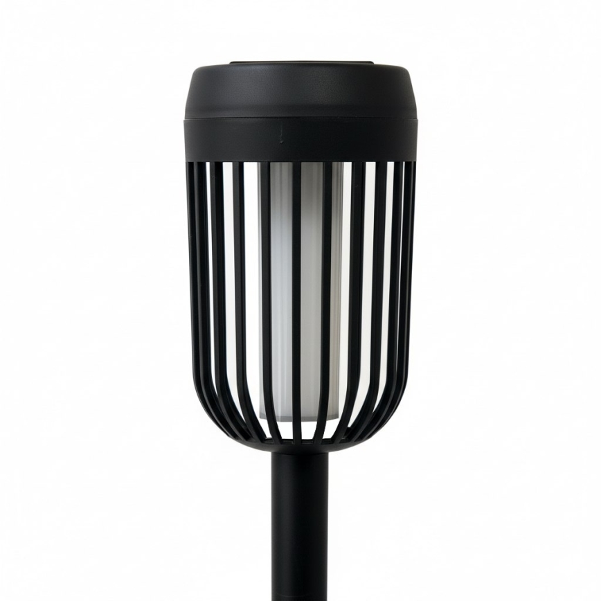 LED-solcellslampa FLAME, 1,2 V, 100 mAh, 1800 K, 37 cm, IP44, svart
