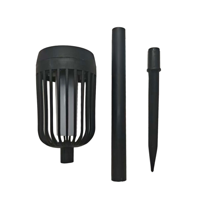 LED-solcellslampa FLAME, 1,2 V, 100 mAh, 1800 K, 37 cm, IP44, svart
