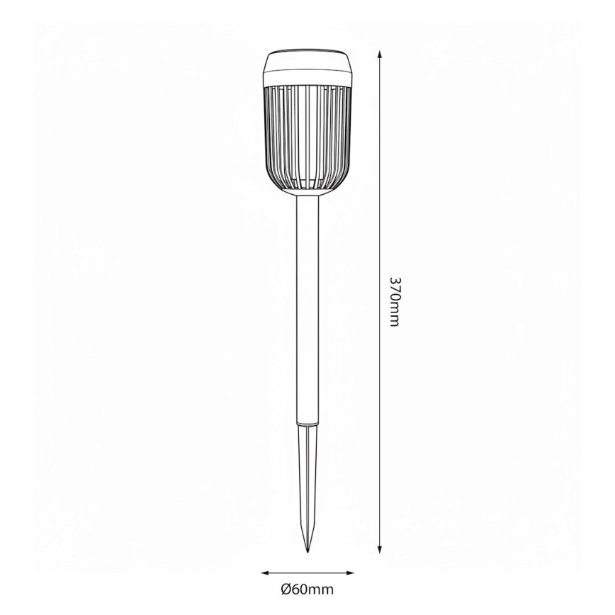 LED-solcellslampa FLAME, 1,2 V, 100 mAh, 1800 K, 37 cm, IP44, svart