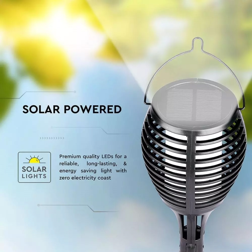 LED-solcellslampa FLAME 4-i-1 LED/0,45W/3,7V IP44 500 mAh