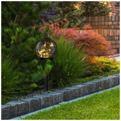 LED-solcellslampa GLEAM LED/1,2V 3000K IP44 40 mAh rökfärgad/svart