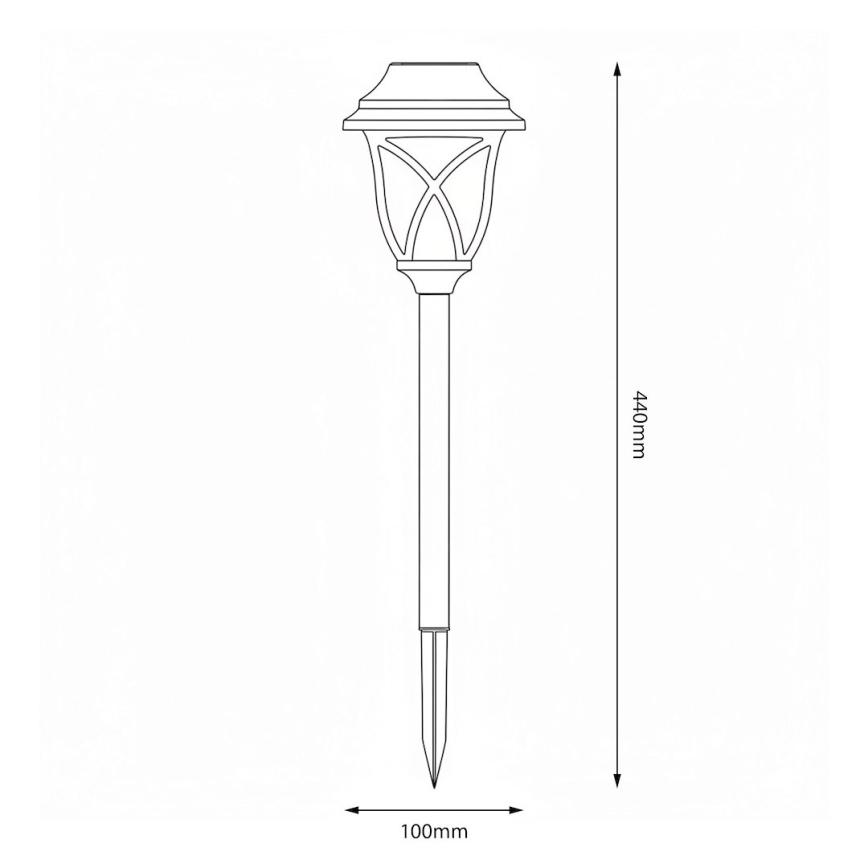 LED solcellslampa LAWN LED/1,2V 100 mAh 3000K 44 cm IP44 svart