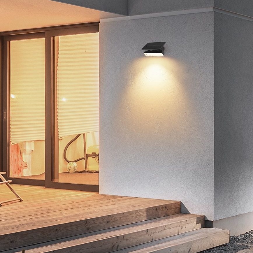 LED Solcellslampa 2-i-1 LED/0,9W/3,7V 3000K IP65 1200 mAh svart