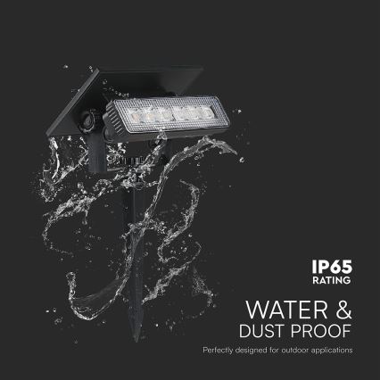 LED Solcellslampa 2-i-1 LED/0,9W/3,7V 3000K IP65 1200 mAh svart