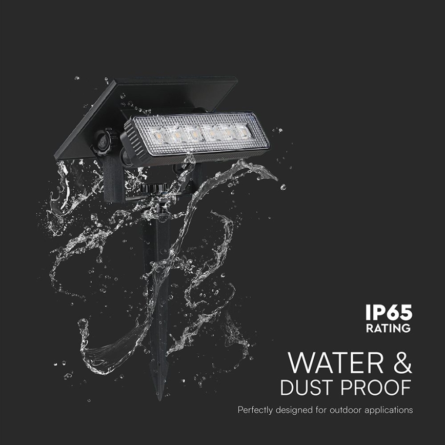 LED Solcellslampa 2-i-1 LED/0,9W/3,7V 3000K IP65 1200 mAh svart