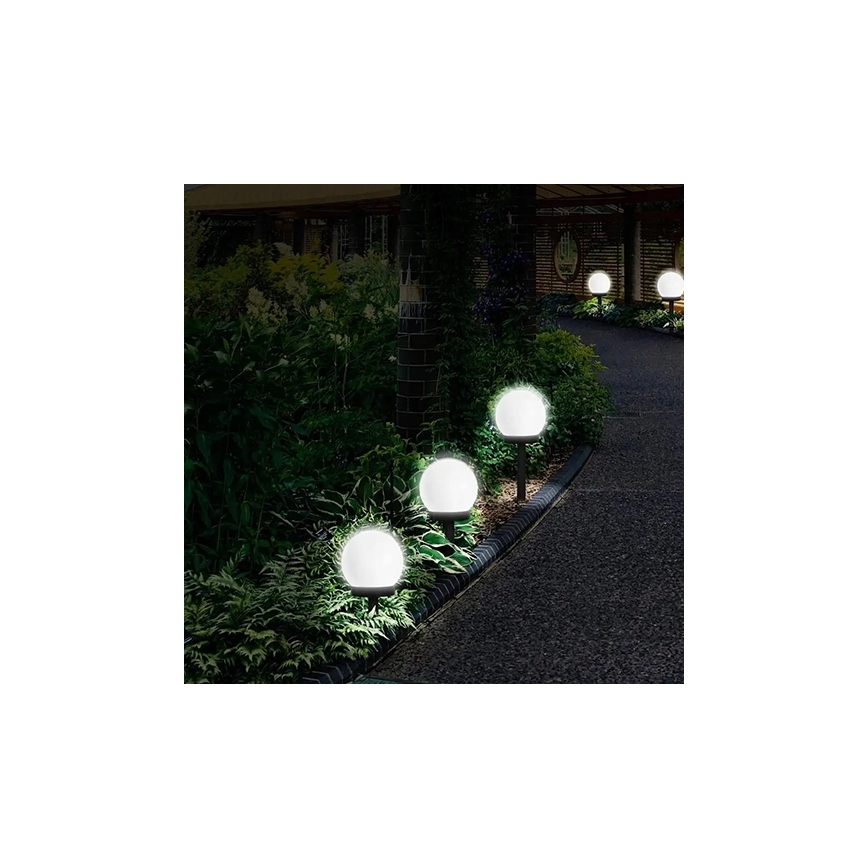 LED-solcellslampa LED/1,2V 6500K 200 mAh Ø 10 cm IP44 vit/svart