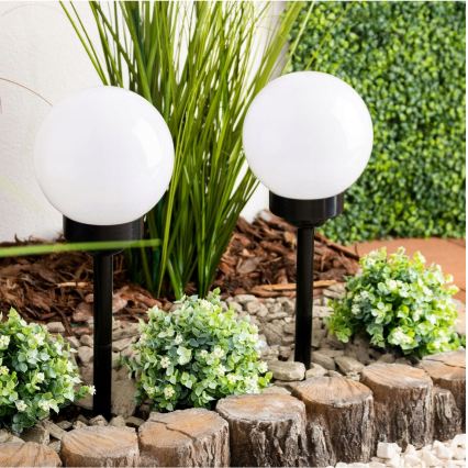 LED-solcellslampa LED/1,2V 6500K 200 mAh Ø 10 cm IP44 vit/svart