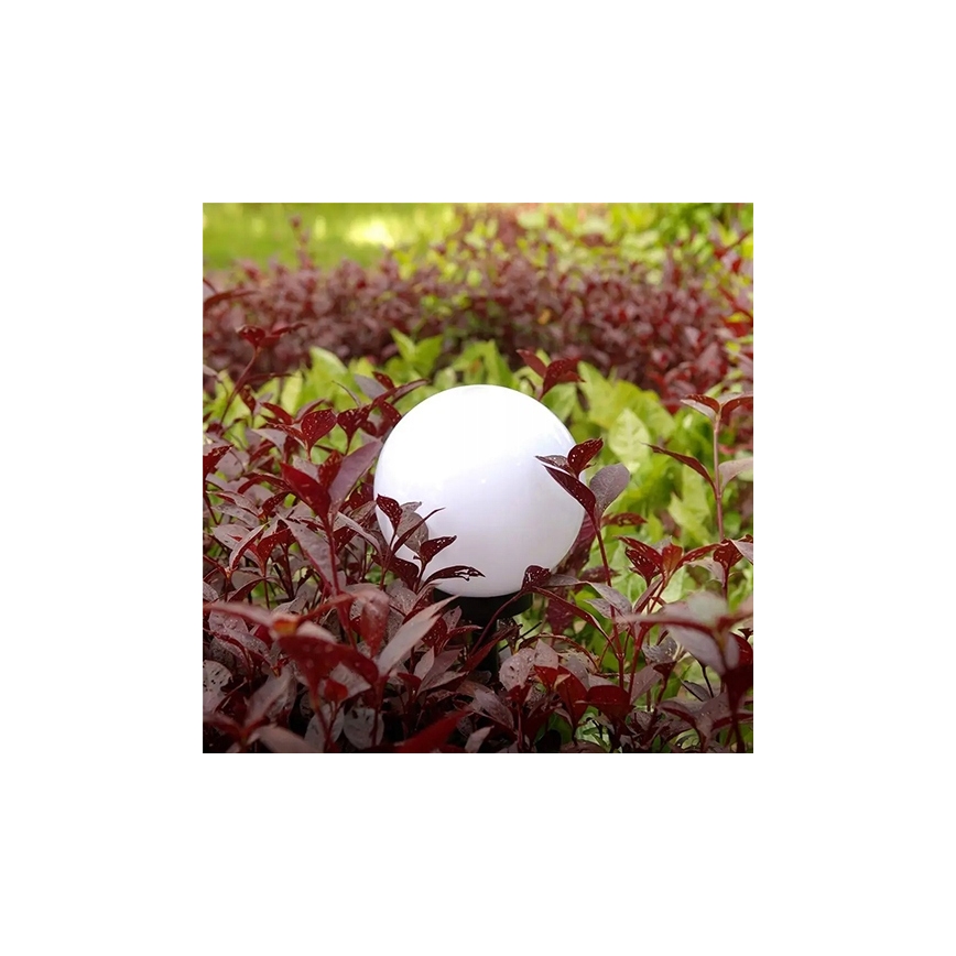 LED-solcellslampa LED/1,2V 6500K 200 mAh Ø 10 cm IP44 vit/svart
