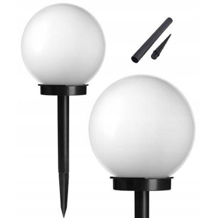LED-solcellslampa LED/1,2V 6500K 200 mAh Ø 10 cm IP44 vit/svart