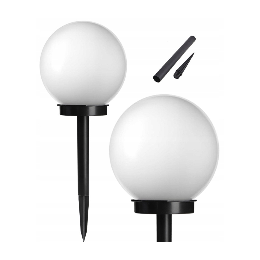 LED-solcellslampa LED/1,2V 6500K 200 mAh Ø 10 cm IP44 vit/svart