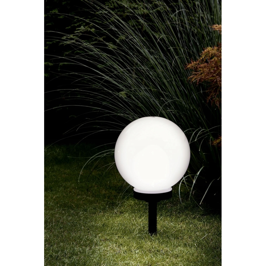 LED solcellslampa LED/1,2V 6500K 200 mAh Ø 25 cm IP44 vit/svart