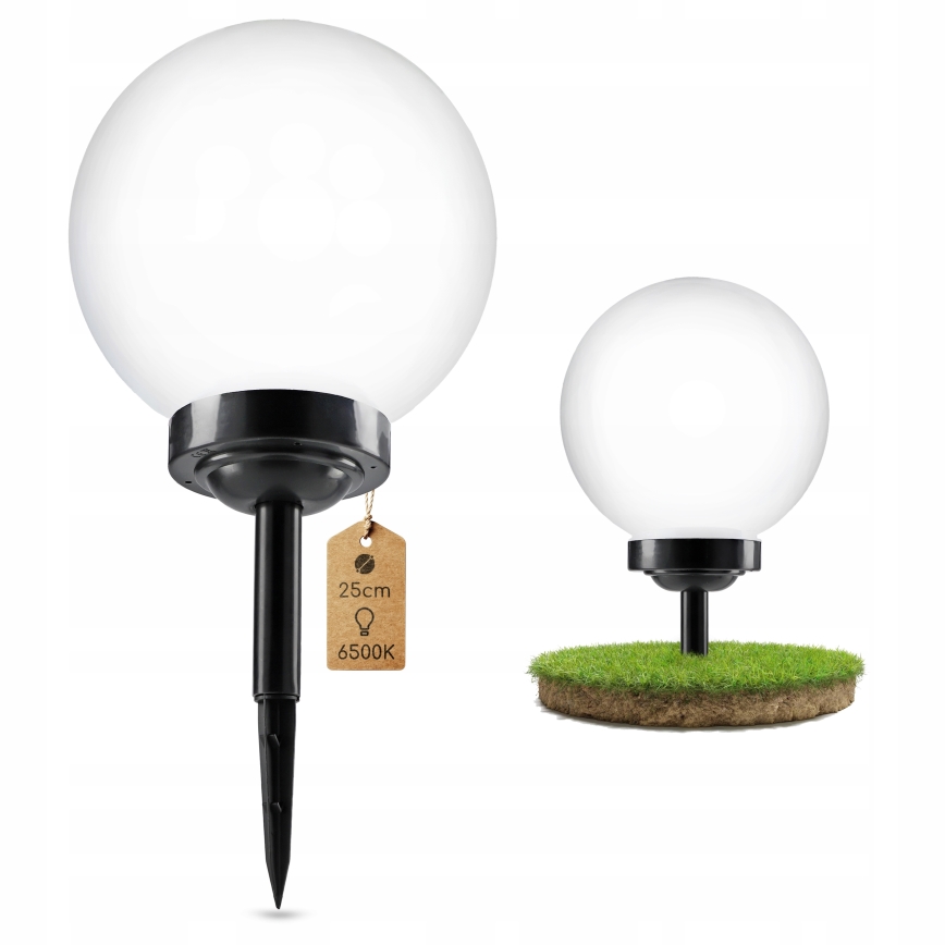 LED solcellslampa LED/1,2V 6500K 200 mAh Ø 25 cm IP44 vit/svart