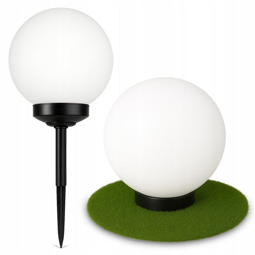 LED solcellslampa LED/1,2V 6500K 200 mAh Ø 25 cm IP44 vit/svart