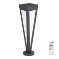 LED Solcellslampa LED/2W/3,7V IP65 3000K 2600 mAh svart + fjärrkontroll