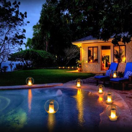 LED Solcellslampa LED/900mAh IP68 vit