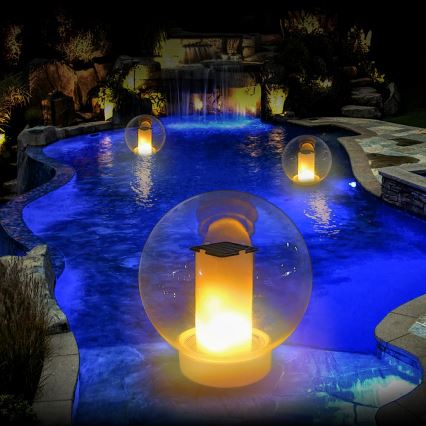 LED Solcellslampa LED/900mAh IP68 vit