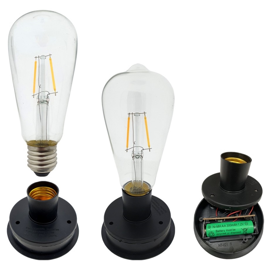 LED Solcellslampa LORETA 1xE27/1,2V 600 mAh IP44
