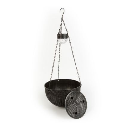 LED-solcellslampa med blomkruka LED/1,2V 400 mAh IP44 svart