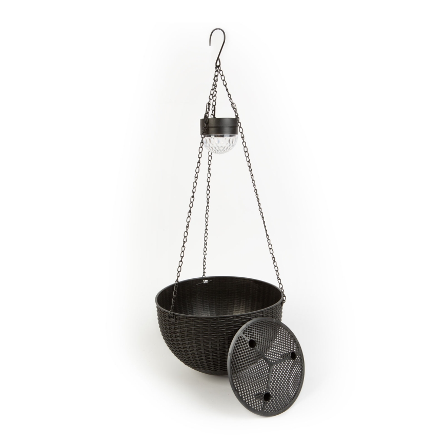LED-solcellslampa med blomkruka LED/1,2V 400 mAh IP44 svart