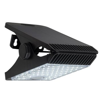 LED Solcellslampa med rörelse- och skymningssensor CLIPS LED/4W/1200 mAh 3,7V IP44 svart