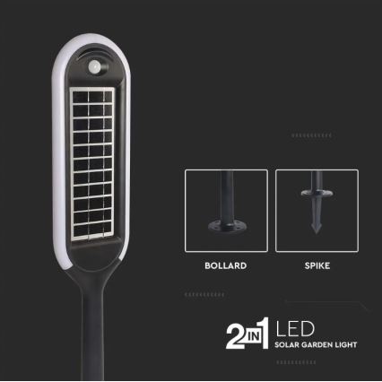 LED Solarlampa med sensor BOLLARD LED/5W/5,5V 70 cm 3000K IP65 2000 mAh
