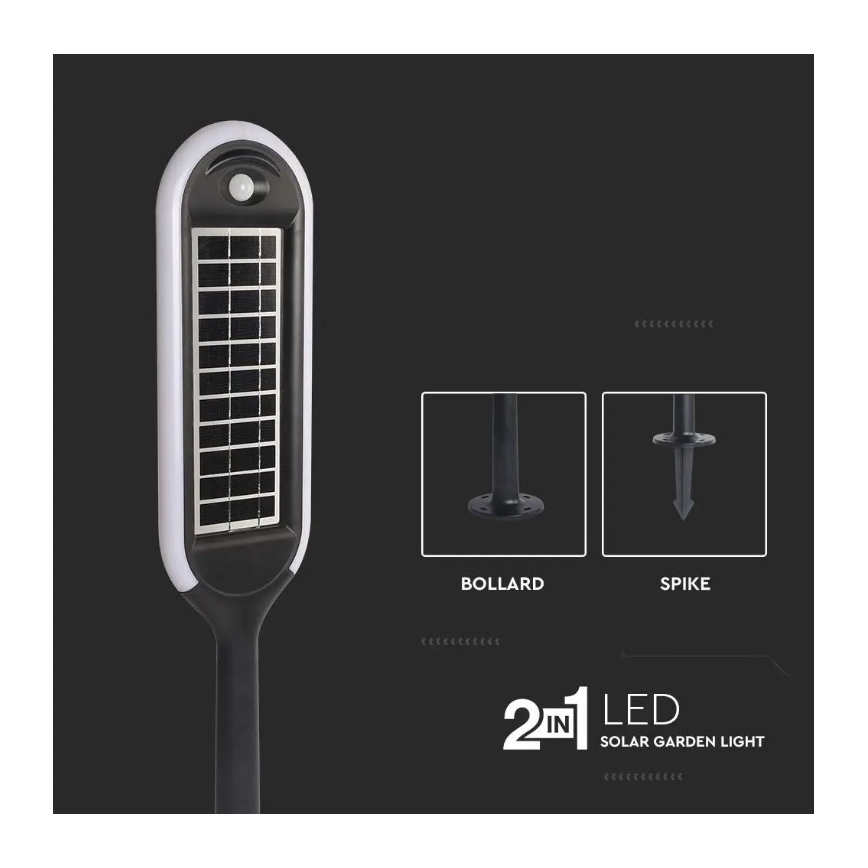 LED Solarlampa med sensor BOLLARD LED/5W/5,5V 70 cm 3000K IP65 2000 mAh