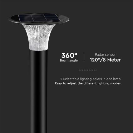 LED Solarlampa med sensor LED/15W/3,2V 4000K/6000K IP65 6000 mAh