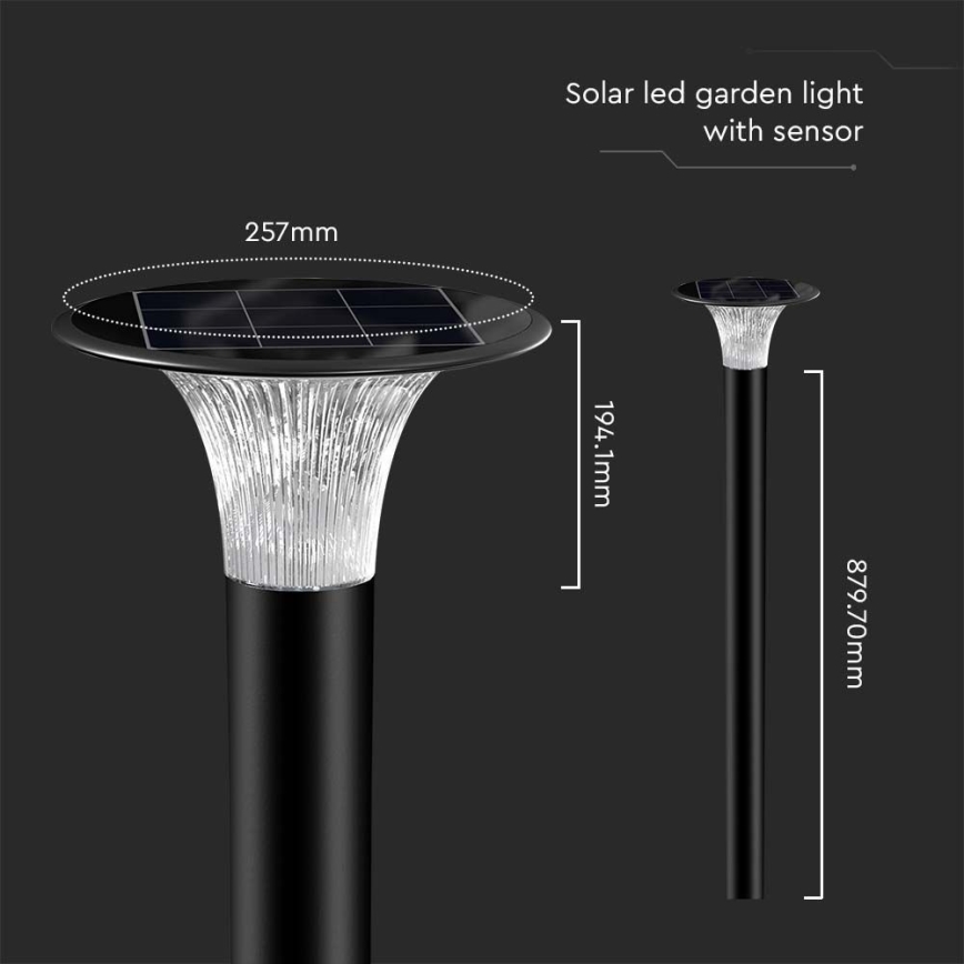 LED Solarlampa med sensor LED/15W/3,2V 4000K/6000K IP65 6000 mAh