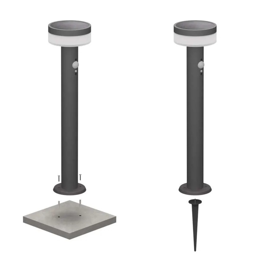 LED solcellslampa med sensor LED/2W/3,7V 1200 mAh IP44 50 cm