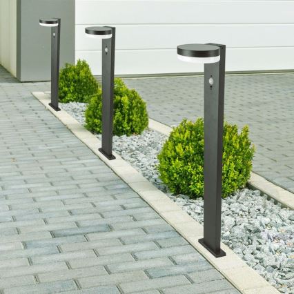 LED solcellslampa med sensor LED/2W/3,7V IP54 3000K 2200 mAh rund svart