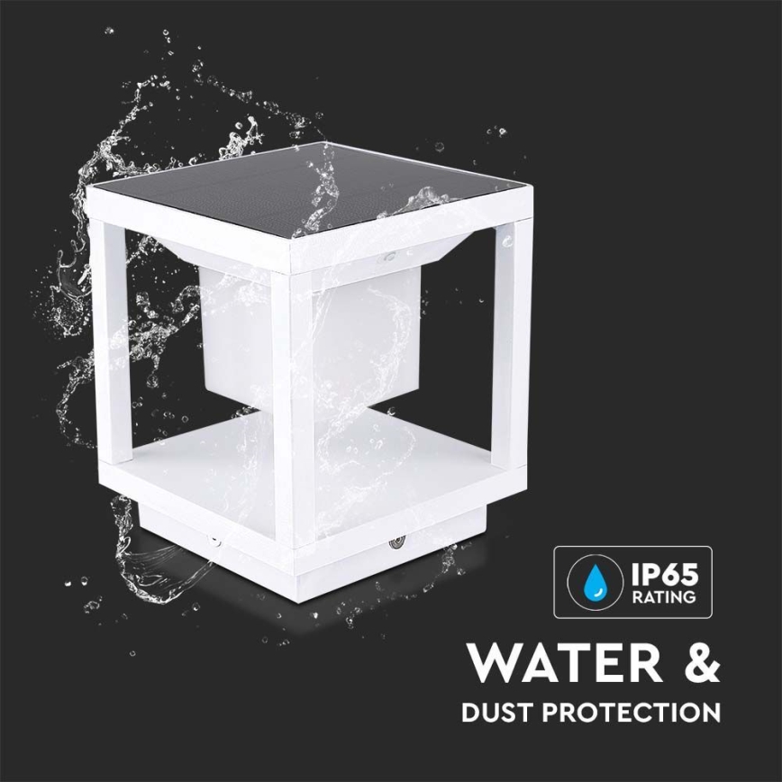 LED Solarlampa med sensor LED/2W/5,5V 3000K IP65 2600 mAh vit