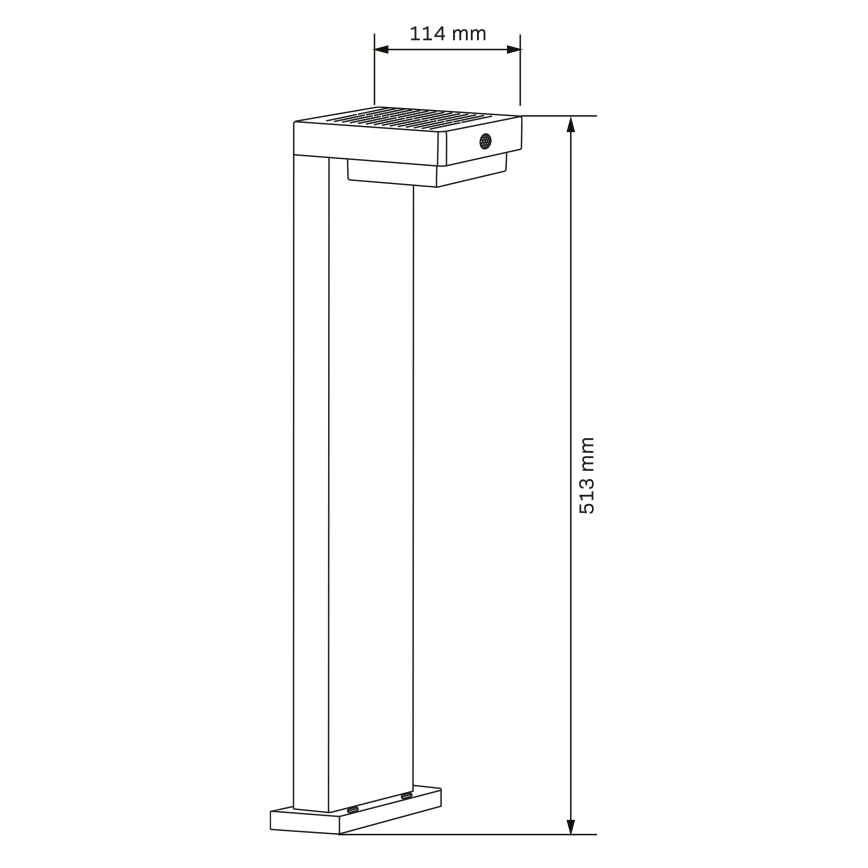 LED Solarlampa med sensor MALI LED/4,5W/3,7V 2000 mAh IP44 svart
