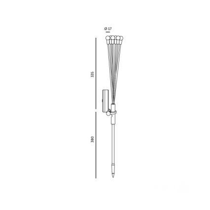 LED-solcellslampa med sensor SPRINKLE LED/1xAAA 3000K IP44 200 mAh