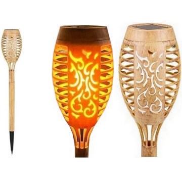 LED-solcellslampa MINISPARK BAMBOO LED/1,8W/5,5V IP44 600 mAh beige