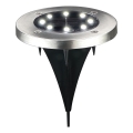 LED-solcellslampa SOLLY, 1,2 V, 6500 K, Ø 11,5 cm, 300 mAh, IP44, krom