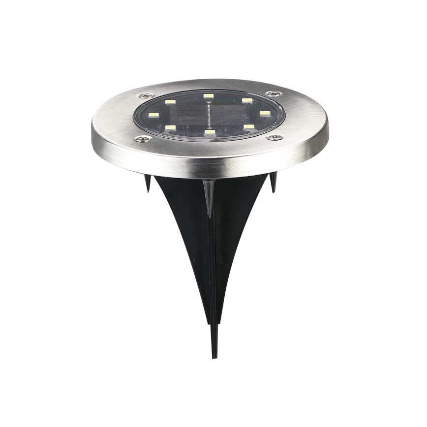 LED-solcellslampa SOLLY, 1,2 V, 6500 K, Ø 11,5 cm, 300 mAh, IP44, krom