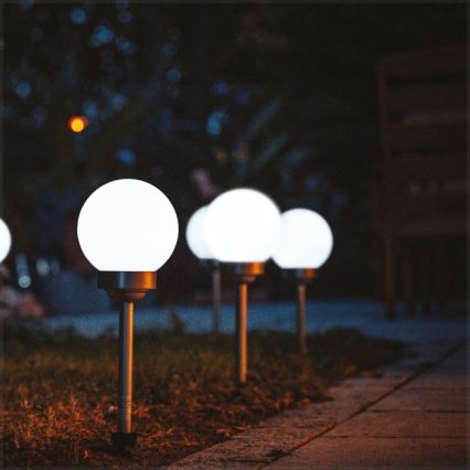 LED-solcellslampa SPHERE, 1,2 V, 4000 K, IP44, 200 mAh, Ø 20 cm