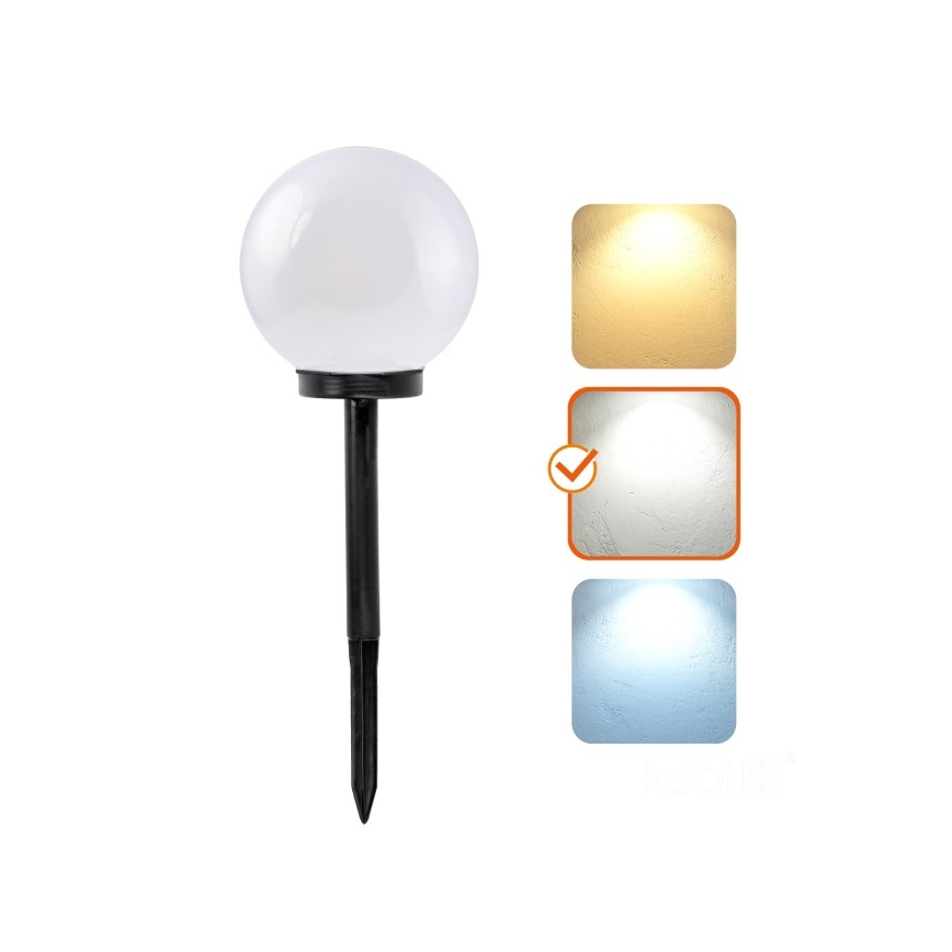 LED-solcellslampa SPHERE, 1,2 V, 4000 K, IP44, 200 mAh, Ø 20 cm