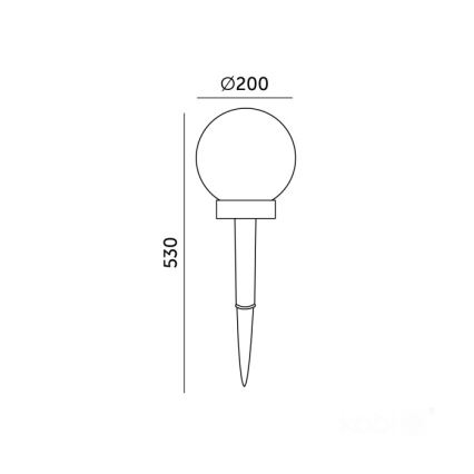 LED-solcellslampa SPHERE, 1,2 V, 4000 K, IP44, 200 mAh, Ø 20 cm