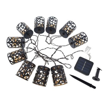 LED Solcellsljusslinga 10xE12/3,65m 600 mAh IP44 varmvit